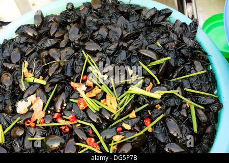 Insetti fritti in vendita, Cambogia Foto Stock