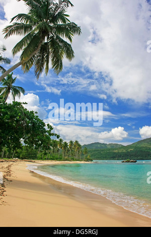 Rincon beach, penisola di Samana, Repubblica Dominicana Foto Stock