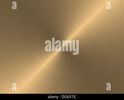 Metallo oro lo sfondo con il realistico circolare texture spazzolato Foto Stock