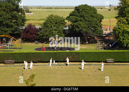 Il bowling green a Rye, East Sussex, England, Regno Unito Foto Stock