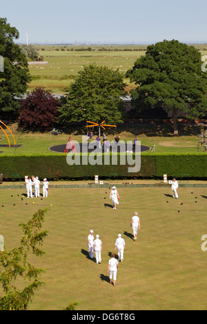 Il bowling green a Rye, East Sussex, England, Regno Unito Foto Stock