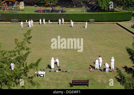 Il bowling green a Rye, East Sussex, England, Regno Unito Foto Stock