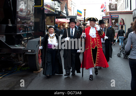 Apertura ufficiale del 2013 Stratford-upon-Avon mop fair, Warwickshire, Regno Unito Foto Stock