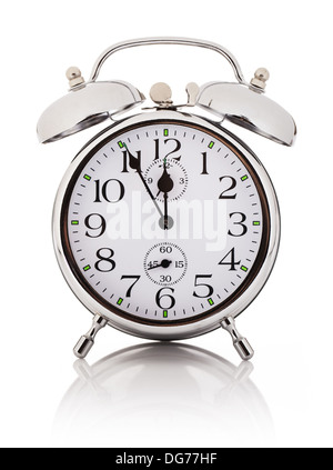 Meccanica sveglia, isolate su sfondo bianco Foto Stock