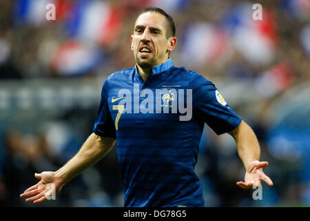 Parigi, Francia. 15 ottobre, 2013. Franck Ribery (Francia) celebra il suo obiettivo durante la Coppa del Mondo il qualificatore tra la Francia e la Finlandia dallo Stade de France. Credito: Azione Sport Plus/Alamy Live News Foto Stock
