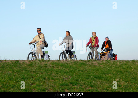 Tour in bicicletta, Wilhelmsburg, Amburgo, Germania Foto Stock