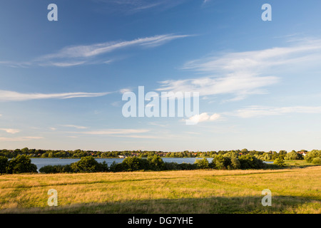 Hornsea semplice, un grande lago in Hornsea semplice, nello Yorkshire, Regno Unito. Foto Stock