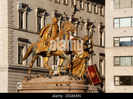 Generale William Tecumseh Sherman statua in New York, Stati Uniti d'America. Foto Stock