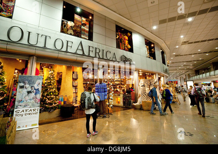 Out of Africa regali nella sala partenze, O. Aeroporto Internazionale, aeroporto di Johannesburg, Sud Africa Foto Stock