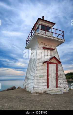 Testa di leone faro sulla Georgian Bay, Bruce Peninsula, Ontario, Canada Foto Stock