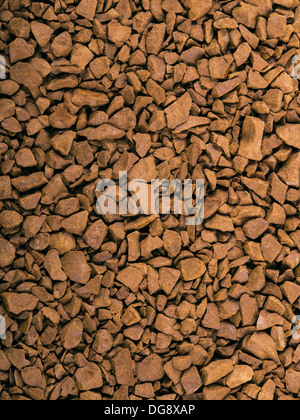 Macro di liofilizzato di caffè solubile granulare Foto Stock