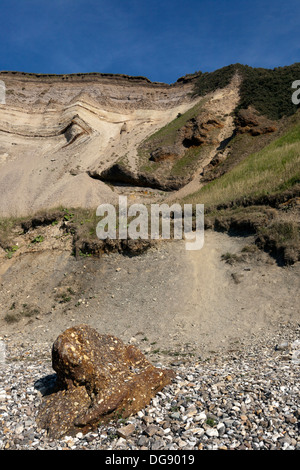 La formazione di scogliera Salgjerhoj sull isola di Mors, Danimarca. Foto Stock