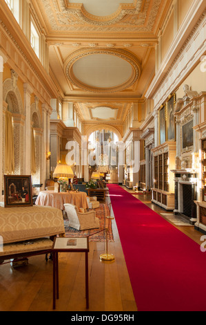 Libreria lunga, il Palazzo di Blenheim, Woodstock, Oxfordshire, Inghilterra Foto Stock