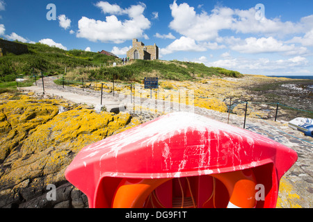 St Cuthberts Cappella, costruita originariamente nel 1370, a farne interno, sulle isole Farnes, off Seahouses in Northumberland, Regno Unito. Foto Stock