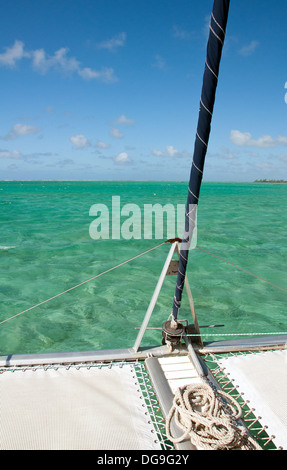 Catamarano a vela in Oceano Indiano in Mauritius Foto Stock