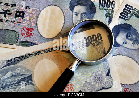 Note di 1000 yen Foto Stock