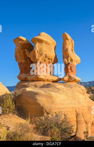 Hoodoos, Devils Garden, la grande scala Escalante National Monument, Utah, Stati Uniti d'America Foto Stock