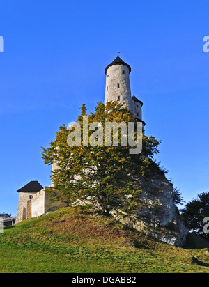 Castello medievale in Bobolice, Polonia, costruita nel XIV secolo e ristrutturato nel XX secolo Foto Stock