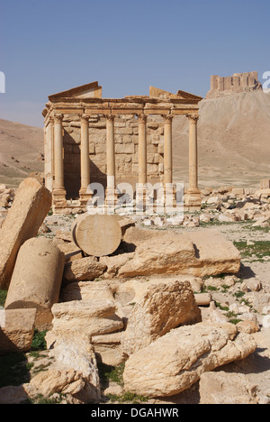 I resti di un tempio in Palmyra, Siria Foto Stock