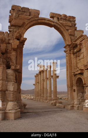 Archway in Palmyra, Siria Foto Stock