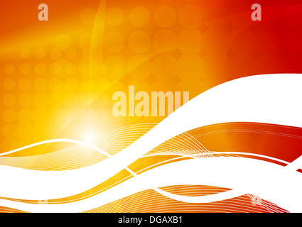 Bel rosso-giallo sfondo con onde astratto Foto Stock