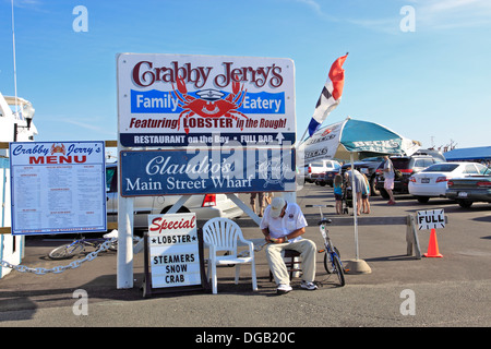 Claudio's Wharf Greenport Harbour Long Island New York Foto Stock