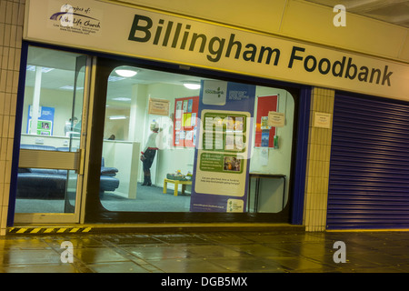 Foodbank azionato dalla Chiesa locale in Billingham Town Center, Billingham, North East England, Regno Unito Foto Stock