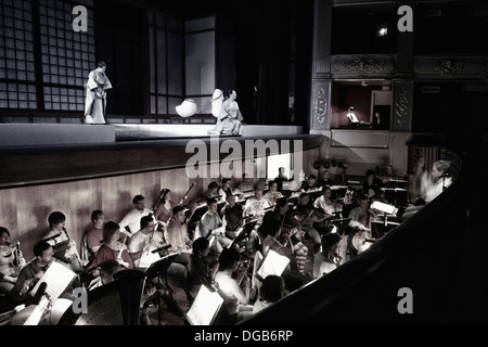 Opera e orchestra visto durante una rappresentazione in Palma de Maiorca Auditorium, Spagna Foto Stock