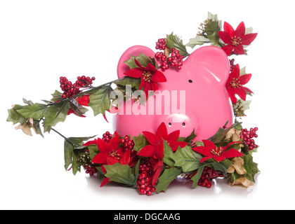 Costo di natale salvadanaio studio ritaglio Foto Stock