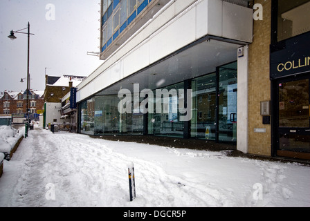 La neve copre le strade di Londra il 2 febbraio, 2009,la più pesante nevicata a Londra per 18 anni. Foto Stock