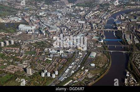 Vista aerea di Newcastle upon Tyne da 5000' Foto Stock