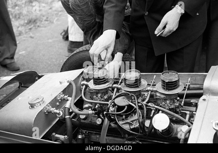 Moss è Bristol a 6 cilindri 2 litri a motore in un tipo G ERA. Gran Premio di Gran Bretagna a Silverstone, Inghilterra 1952. Foto Stock