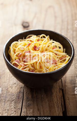 Spaghetti alla carbonara Foto Stock