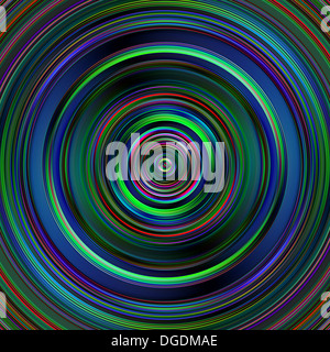 Buio cerchi multicolori illustrazione del disco. Foto Stock