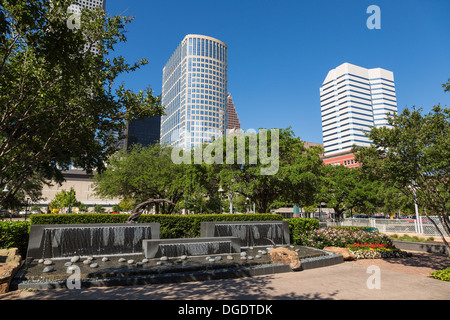 Fontane a Lauren il giardino di piazza Mercato Houston Texas USA Foto Stock