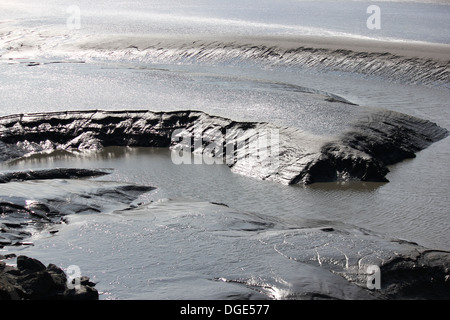 Le zone umide in rotta per Whittier da Anchorage Foto Stock