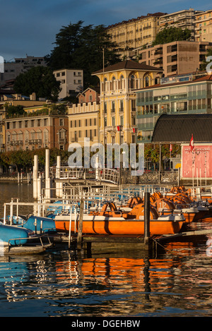 Il lago di Lugano, Ticino, Svizzera Foto Stock