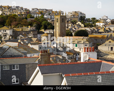 Paese di St Ives, Cornwall, Inghilterra. Vista sul tetto. Foto Stock