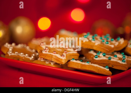 Close up foto di panpepato stelle per Natale Foto Stock