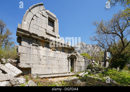 Palestra, antica città di Termessos, sui monti Taurus, Termessos, Provincia di Antalya, Turchia Foto Stock