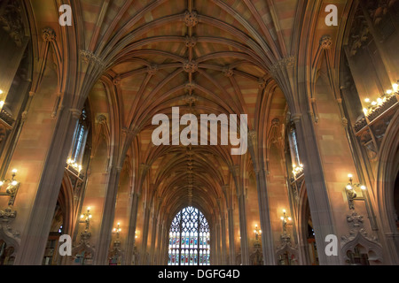 Interno della John Rylands Library, Deansgate, Manchester REGNO UNITO Foto Stock