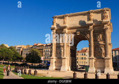 Marsiglia - Arco di Trionfo Jules Guesde square Porte d'Aix Foto Stock