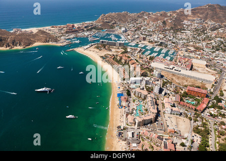 Porto di Cabo San Lucas e Medano Beach, Cabo San Lucas, Baja California Sur, Messico Foto Stock