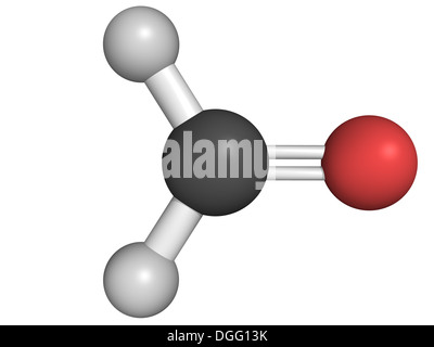 Struttura chimica di acetaldeide (etanale), una molecola tossica responsabile di molti dei sintomi dei postumi della sbornia di alcool Foto Stock