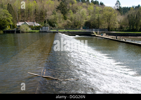 Lopwell diga sul fiume Tavy vicino a Plymouth, devon Foto Stock