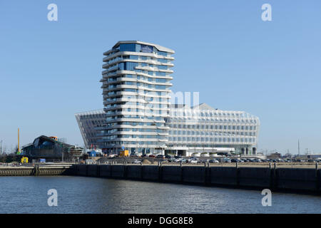 Marco-Polo-Torre e Unilever edificio, Ueberseequartier, Strandkai, Grasbrookhafen, HafenCity di Amburgo Foto Stock