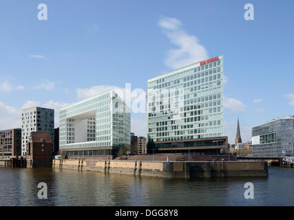 Edificio per uffici del Registro Navale Germanischer Lloyd, Ericus-Contor, Spiegel casa editrice, area Ericusspitze, HafenCity di Amburgo Foto Stock