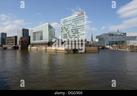 Edificio per uffici del Registro Navale Germanischer Lloyd, Ericus-Contor, Spiegel casa editrice, area Ericusspitze, HafenCity di Amburgo Foto Stock