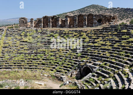 Grande stadio presso l'antico sito archeologico di Aphrodisias, Geyre, Karacasu, Aydin, Turchia occidentale, Turchia, Asia Foto Stock