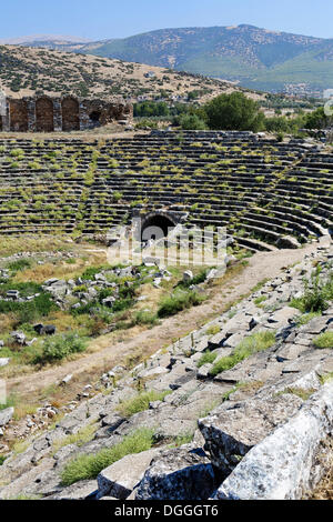 Grande stadio presso l'antico sito archeologico di Aphrodisias, Geyre, Karacasu, Aydin, Turchia occidentale, Turchia, Asia Foto Stock